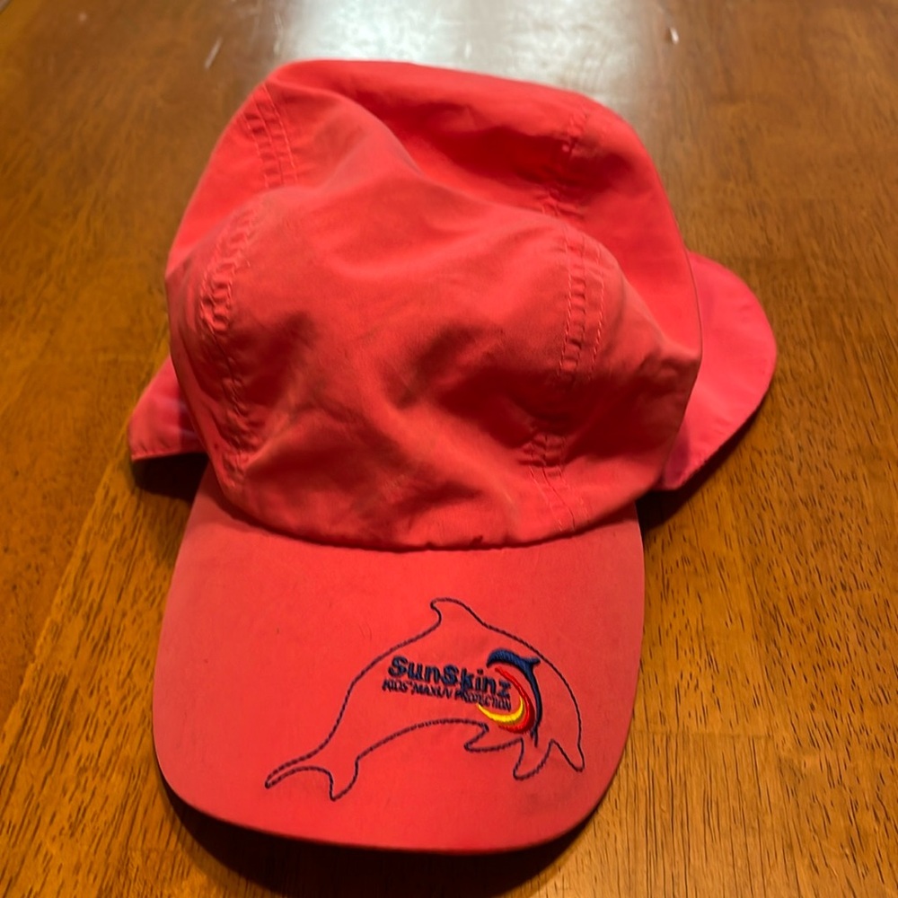 Girls Pink UV protection hat with ear & neck flaps, adjustable 50+UPF ages 2-8